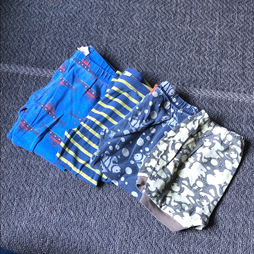 Bundle of Blue and Green Kids Pajama Bottoms - 4 Pack